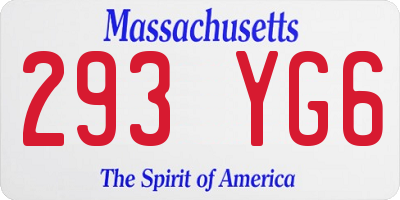MA license plate 293YG6