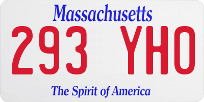 MA license plate 293YH0