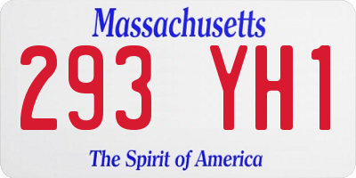 MA license plate 293YH1