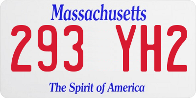 MA license plate 293YH2