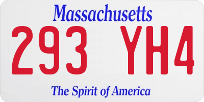 MA license plate 293YH4
