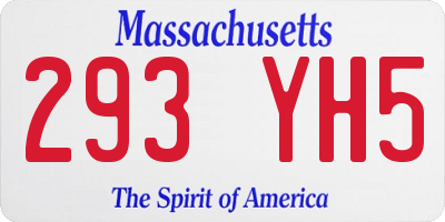 MA license plate 293YH5