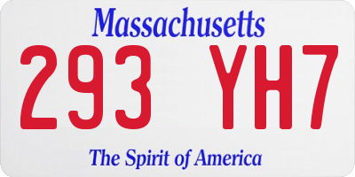 MA license plate 293YH7