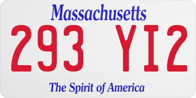MA license plate 293YI2
