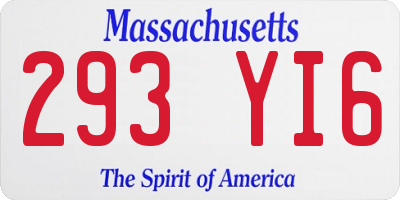 MA license plate 293YI6