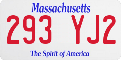 MA license plate 293YJ2