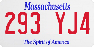 MA license plate 293YJ4