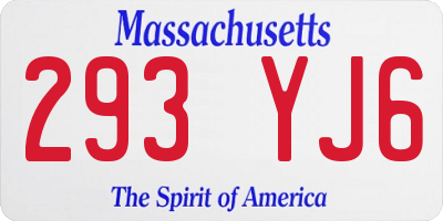MA license plate 293YJ6
