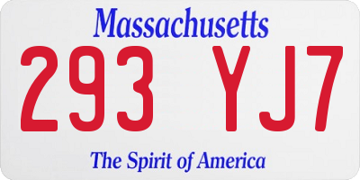 MA license plate 293YJ7
