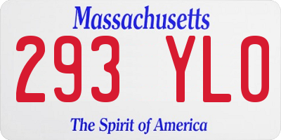 MA license plate 293YL0