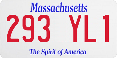 MA license plate 293YL1