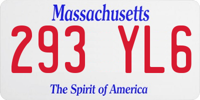 MA license plate 293YL6
