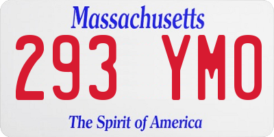 MA license plate 293YM0