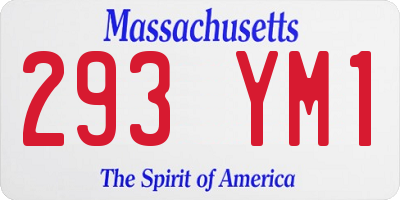MA license plate 293YM1
