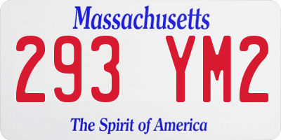 MA license plate 293YM2