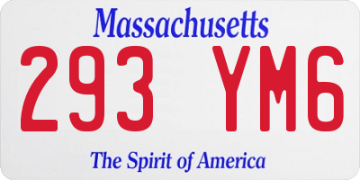 MA license plate 293YM6