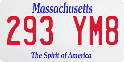 MA license plate 293YM8