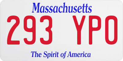 MA license plate 293YP0