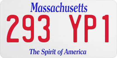 MA license plate 293YP1