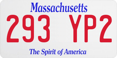 MA license plate 293YP2