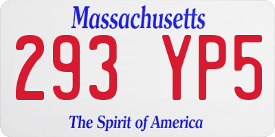MA license plate 293YP5