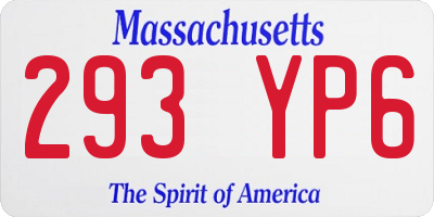 MA license plate 293YP6