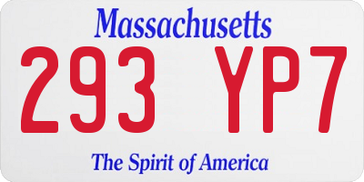 MA license plate 293YP7