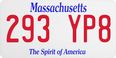 MA license plate 293YP8