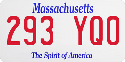 MA license plate 293YQ0