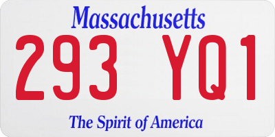 MA license plate 293YQ1