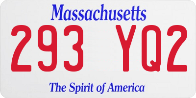 MA license plate 293YQ2