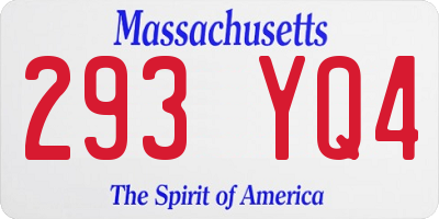 MA license plate 293YQ4