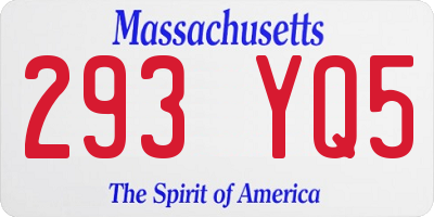 MA license plate 293YQ5