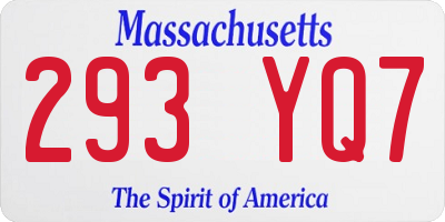 MA license plate 293YQ7