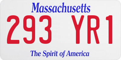 MA license plate 293YR1