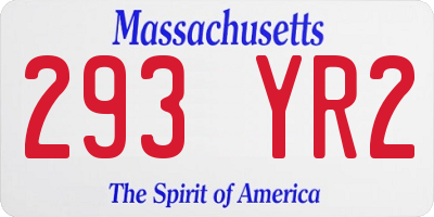 MA license plate 293YR2