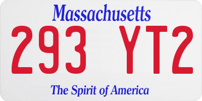MA license plate 293YT2
