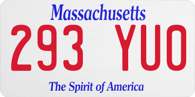 MA license plate 293YU0