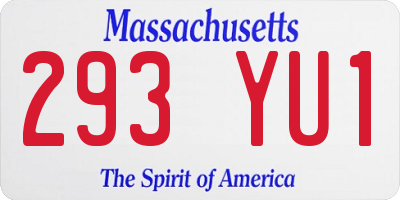 MA license plate 293YU1
