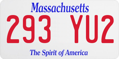 MA license plate 293YU2