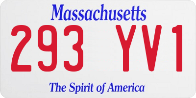 MA license plate 293YV1