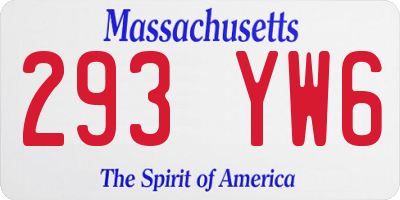 MA license plate 293YW6