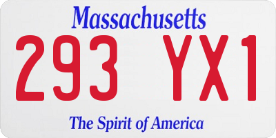 MA license plate 293YX1