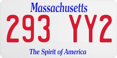 MA license plate 293YY2
