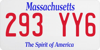 MA license plate 293YY6