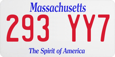 MA license plate 293YY7