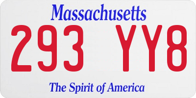 MA license plate 293YY8