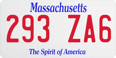 MA license plate 293ZA6