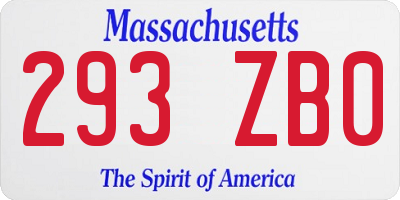 MA license plate 293ZB0