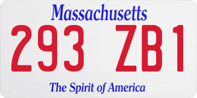 MA license plate 293ZB1